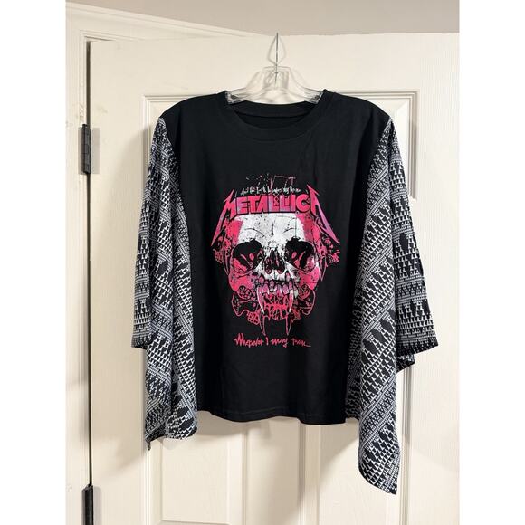 Metallica band shirt with dolman sleeves - WhimsyGoth, Grunge - Women's One Size - Picture 1 of 5